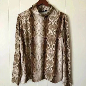 Apt.9 Women’s Turtleneck Animal Printed Polyester Top Size XL